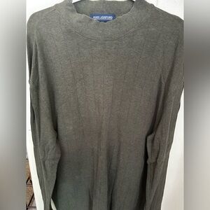 Big Men’s XXLT Hesthered Olive Green Long Sleeve Crew Sweater